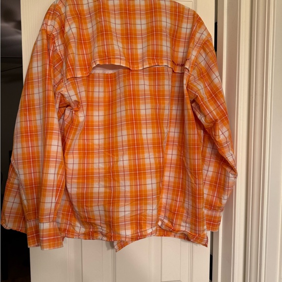 Orange Plaid Button-Up Shirt L - Picture 4 of 4
